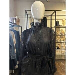 NEW BEULAHSTYLE women's lace blouse in black